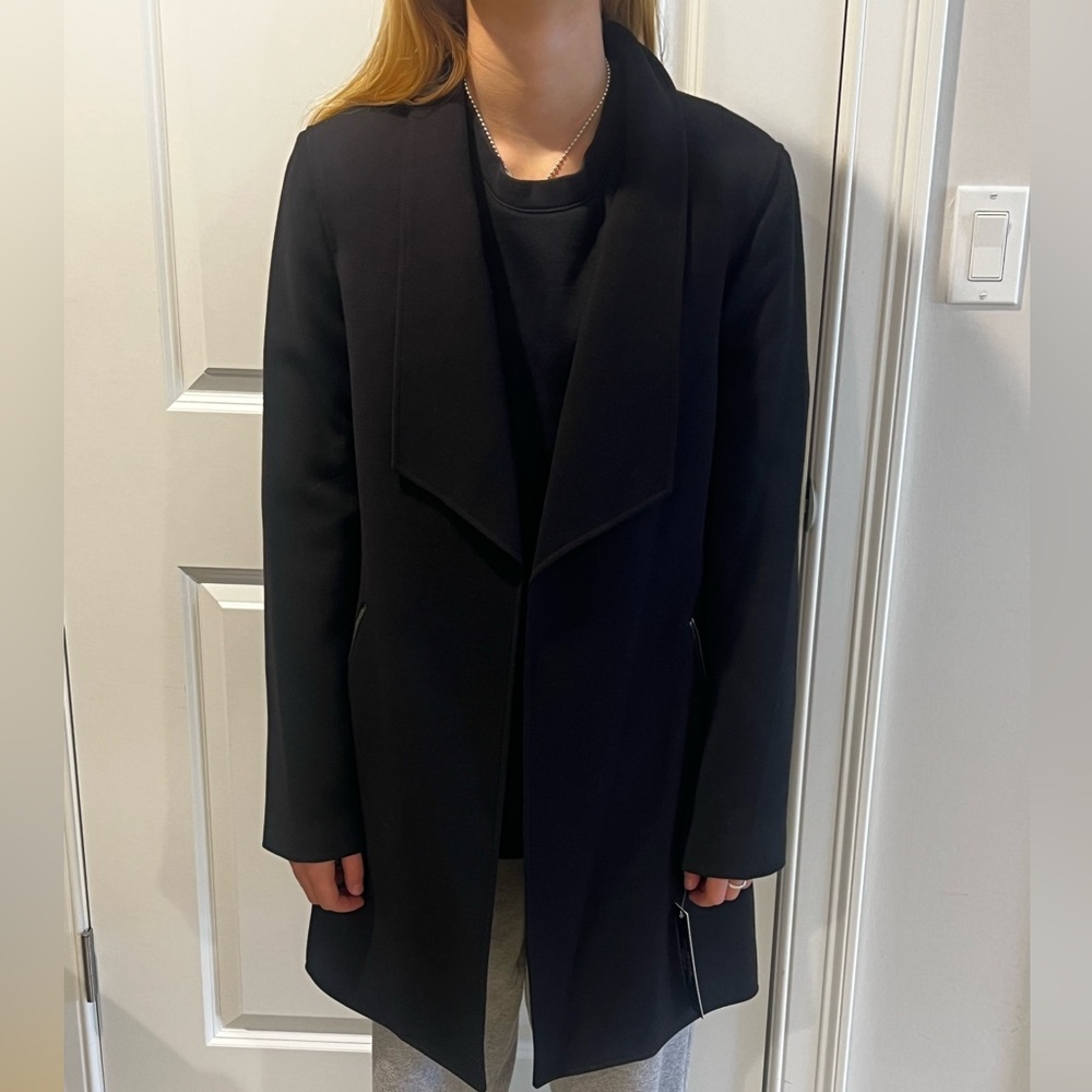 Elegant Black Trench Topper Coat for Women